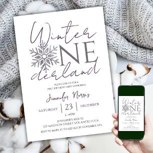 Winter ONEderland Silver Minimalist 1e verjaarda Kaart