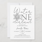 Winter ONEderland | Silver Minimalist 1e verjaarda Kaart (Voorkant)