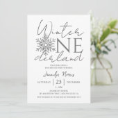 Winter ONEderland | Silver Minimalist 1e verjaarda Kaart (Staand voorkant)