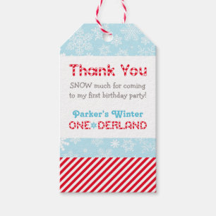 Winter ONEderland Sneeuw Veel Candy Streep Cadeaulabel
