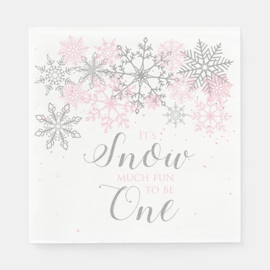 Winter Onederland Sneeuw Veel plezier om een serve Servet (Voorkant)