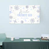 Winter ONEderland Sneeuwvlok 1e Verjaardagsfeest Spandoek (Beurs)