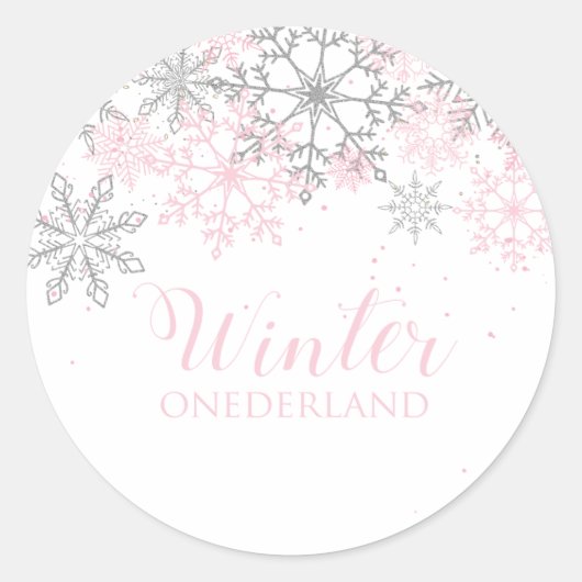 Winter Onederland Sneeuwvlok Sticker (Voorkant)