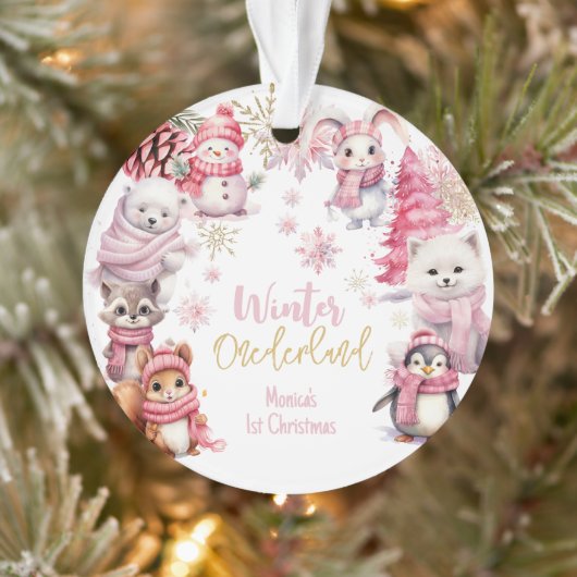 Winter onederland sneeuwvlokken eerste Kerstmis Ornament (Boom)