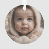 Winter onederland sneeuwvlokken eerste Kerstmis Ornament (achterkant)