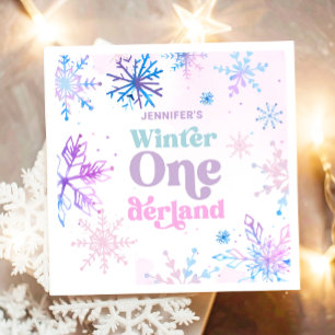Winter Onederland Sneeuwvlokken Meisje Sneeuw Verj Servet