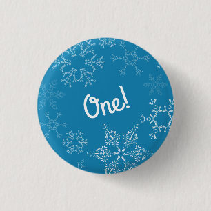 Winter Onederland Snowflake 1e verjaardag Ronde Button 3,2 Cm