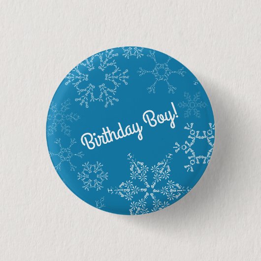 Winter Onederland Snowflake 1e verjaardag Ronde Button 3,2 Cm (Voorkant)