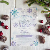 Winter ONEderland Snowflake Birthday Uitnodiging