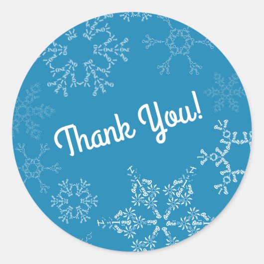 Winter Onederland Snowflake Kind 1e verjaardag Ronde Sticker (Voorkant)