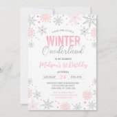 Winter Onederland Snowflakes Eerste eerste verjaar Kaart (Voorkant)