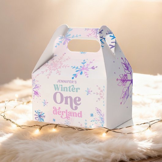 Winter Onederland Snowflakes Girl Snow Birthday Bedankdoosjes