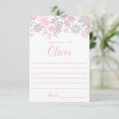 Winter Onederland Time Capsule bericht Pink Silver Informatiekaartje (Staand voorkant)