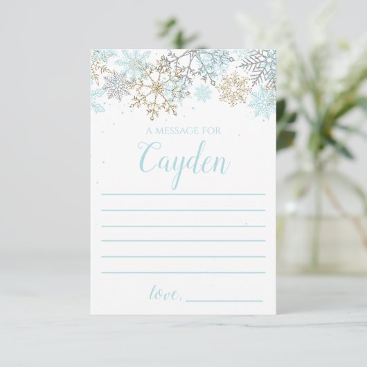 Winter Onederland Time Capsule carte de note bleu (Debout devant)