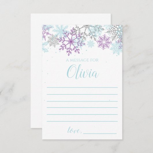 Winter Onederland Time Capsule carte note violet (Devant / Derrière)