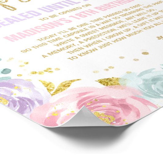 Winter ONEderland Time Capsule Pink and Gold Poster (Hoek)