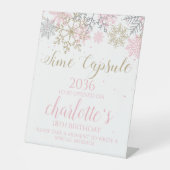 Winter ONEderland Time Capsule Sign Reclamebord Met Voetstuk (Voorkant)