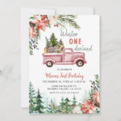 Winter ONEderland Uitnodiging voor verjaardagsfees (Voorkant)