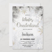 Winter ONEderland Uitnodigingen Pijnboom Zilver Gl (Voorkant)