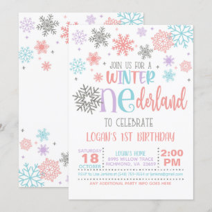 Winter ONEderland Verjaardag Uitnodiging - PPB - W
