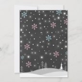 Winter ONEderland Verjaardag Uitnodiging Sneeuwman (Achterkant)