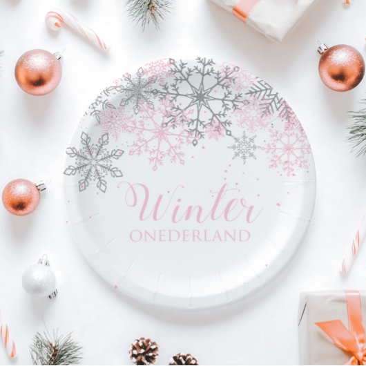 Winter ONEderland verjaardagsfeest bord