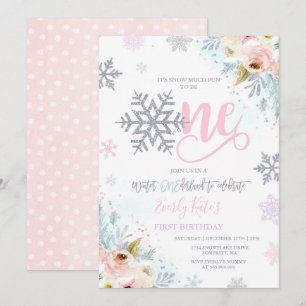 Winter ONEderland Verjaardagsuitnodiging Zilver Ro Kaart