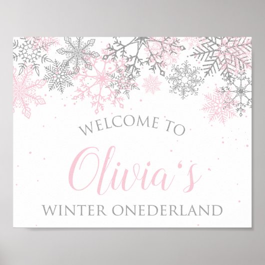 Winter ONEderland Welkomstteken Poster (Voorkant)