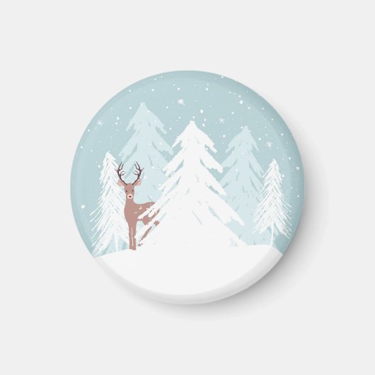 Winter Onederland Wonderland Deer Birthday Magnet (Devant)
