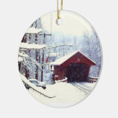 WINTER OP DE GEDEKTE BRIDGE-versiering Keramisch Ornament (Links)