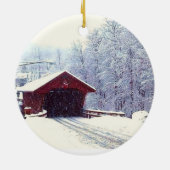 WINTER OP DE GEDEKTE BRIDGE-versiering Keramisch Ornament (Achterkant)