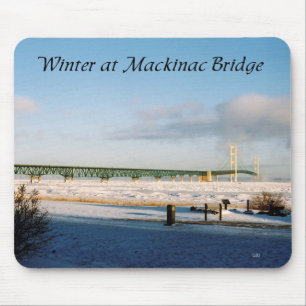 Winter op de Mackinac Bridge-mousepad Muismat