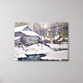 Winter op het Boerderij - Julian Onderdonk schilde Canvas Afdruk (Voorkant)