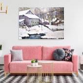 Winter op het Boerderij - Julian Onderdonk schilde Canvas Afdruk (Insitu (Woonkamer))