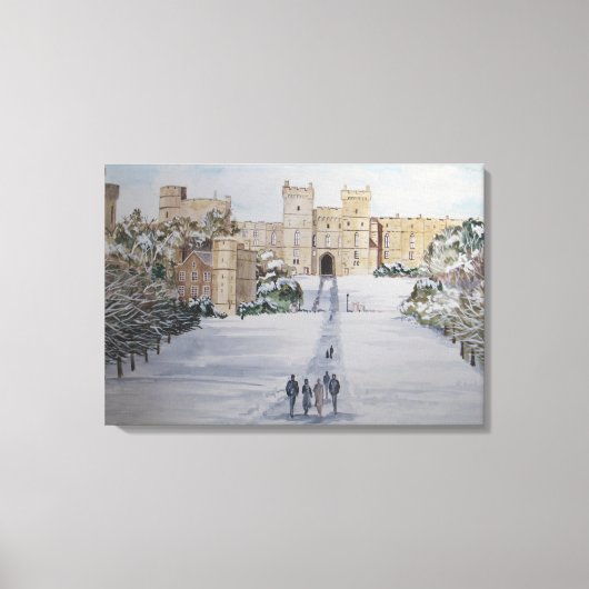 Winter op het kasteel van Windsor Canvas Afdruk (Voorkant)