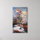 Winter op het platteland canvas afdruk (Voorkant)