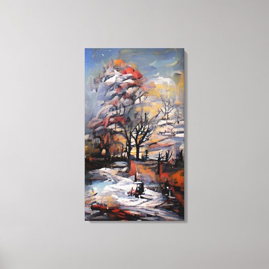 Winter op het platteland canvas afdruk (Voorkant)