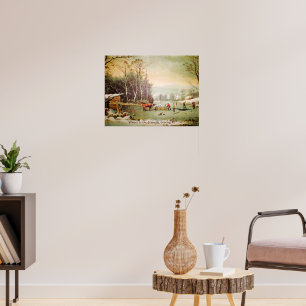 Winter op het platteland, ijs halen Poster