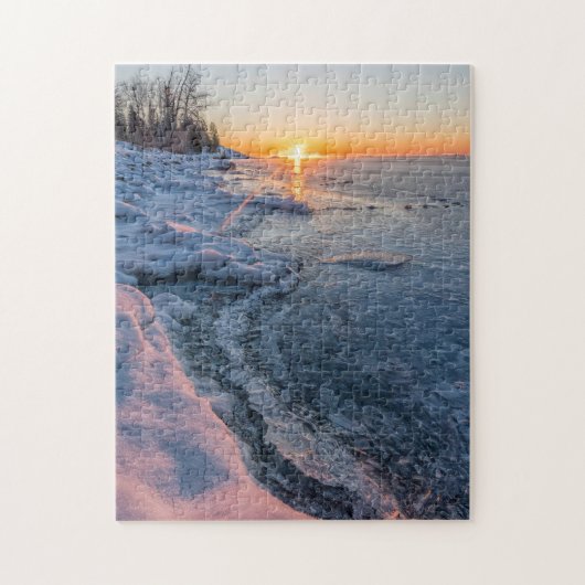Winter op Two Harbors Minnesota Legpuzzel (Verticaal)