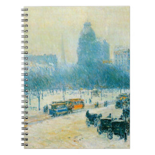 Winter op Unieplein door Frederick Childe Hassam Notitieboek