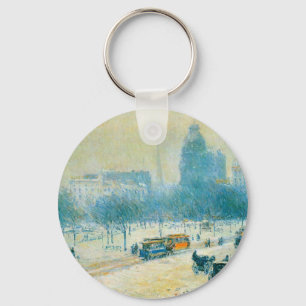 Winter op Unieplein door Frederick Childe Hassam Sleutelhanger