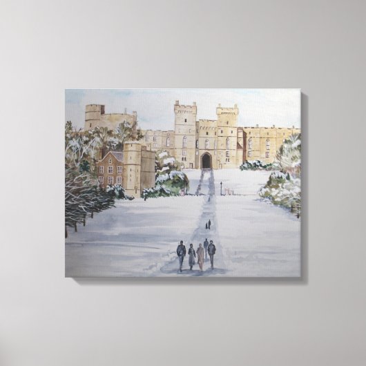 Winter op Windsor Castle Canvas Afdruk (Voorkant)