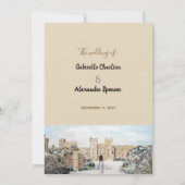 Winter op Windsor Castle Wedding Kaart (Achterkant)