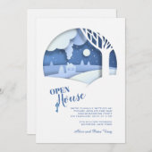 Winter Openstaande uitnodiging (Voorkant / Achterkant)