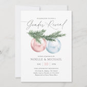 Winter Ornament Gender Reveal Kaart (Voorkant)