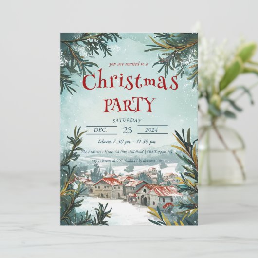 Winter Outdoor Scenery Kerstfeest Kaart (Staand voorkant)