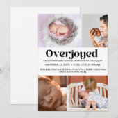 Winter Overjoyed vakantiefoto geboorte Aankondiging (Voorkant / Achterkant)