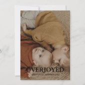 Winter Overjoyed vakantiefoto geboorte Aankondiging (Voorkant)