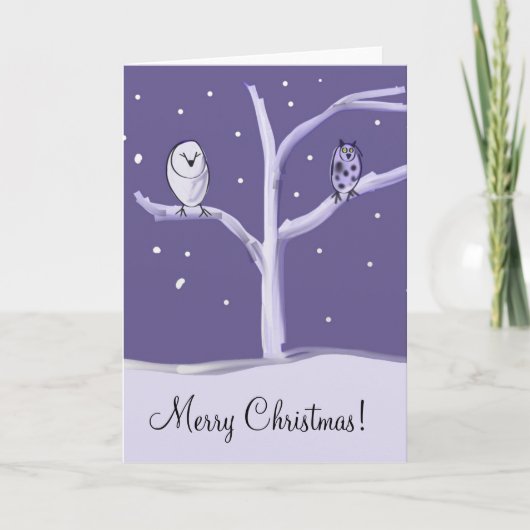 Winter Owl Christmas Kaart (Voorkant)