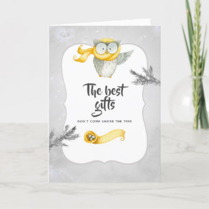 Winter Owl Kerstmis Baby Verwacht foto Aankondiging